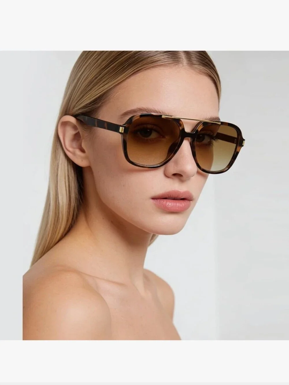 RETRO Unisex Aviator Sunglasses - Black & Tortoise shell - 2 PACK